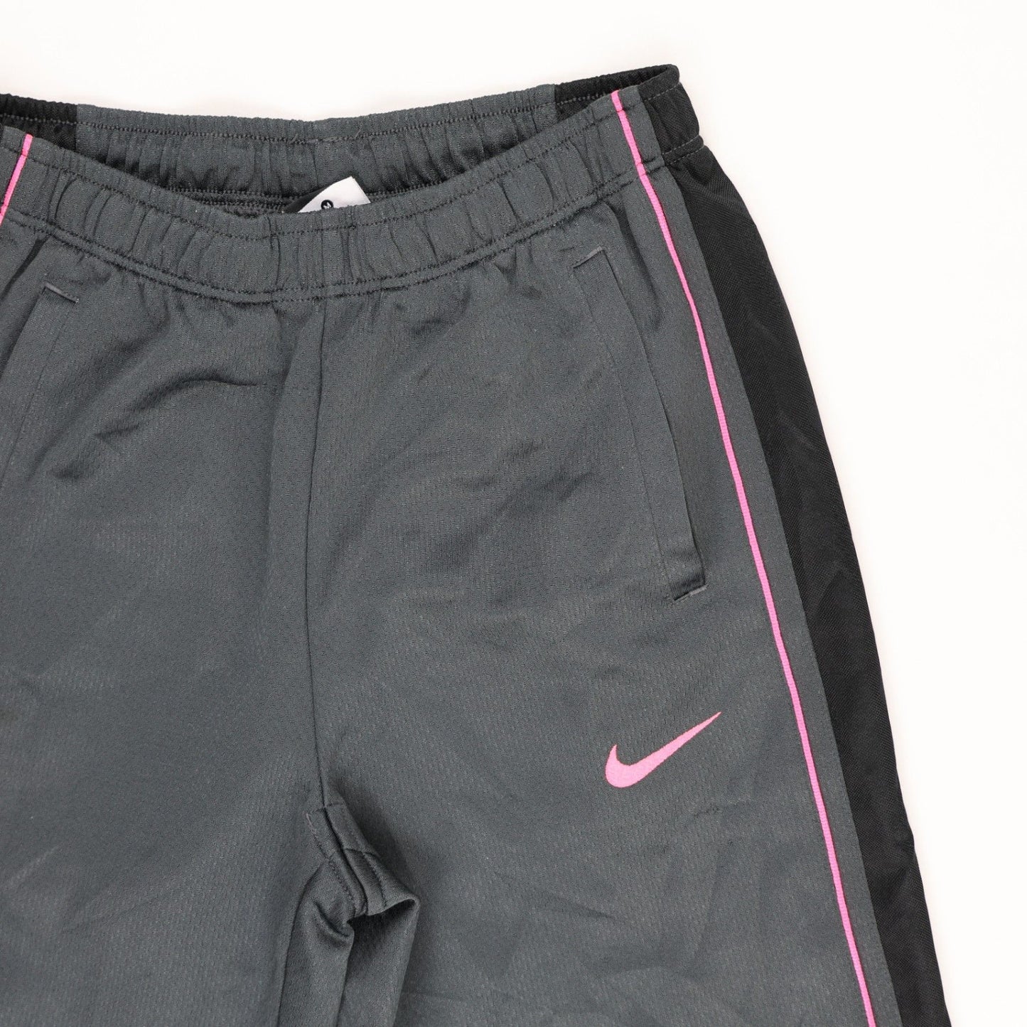 Nike Men's Black Tracksuit Bottoms with Pink Detailing Size Medium Polyester