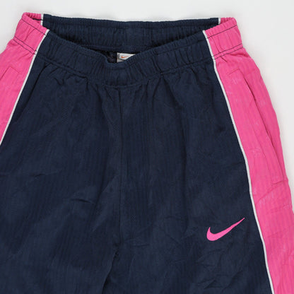 Nike Vintage Track Trousers Navy Pink Medium 75 cm Inseam 38 cm Waist Polyester