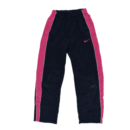 Nike Vintage Track Trousers Navy Pink Medium 75 cm Inseam 38 cm Waist Polyester