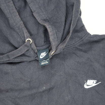 Nike Navy Blue Pullover Hoodie Large Cotton Blend Men's Activewear