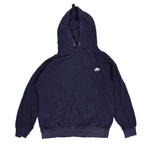 Nike Navy Blue Pullover Hoodie Large Cotton Blend Men's Activewear