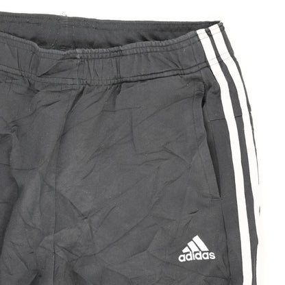 adidas Black Three Stripe Track Pants Large 76 cm Inseam Polyester Mens Clothing