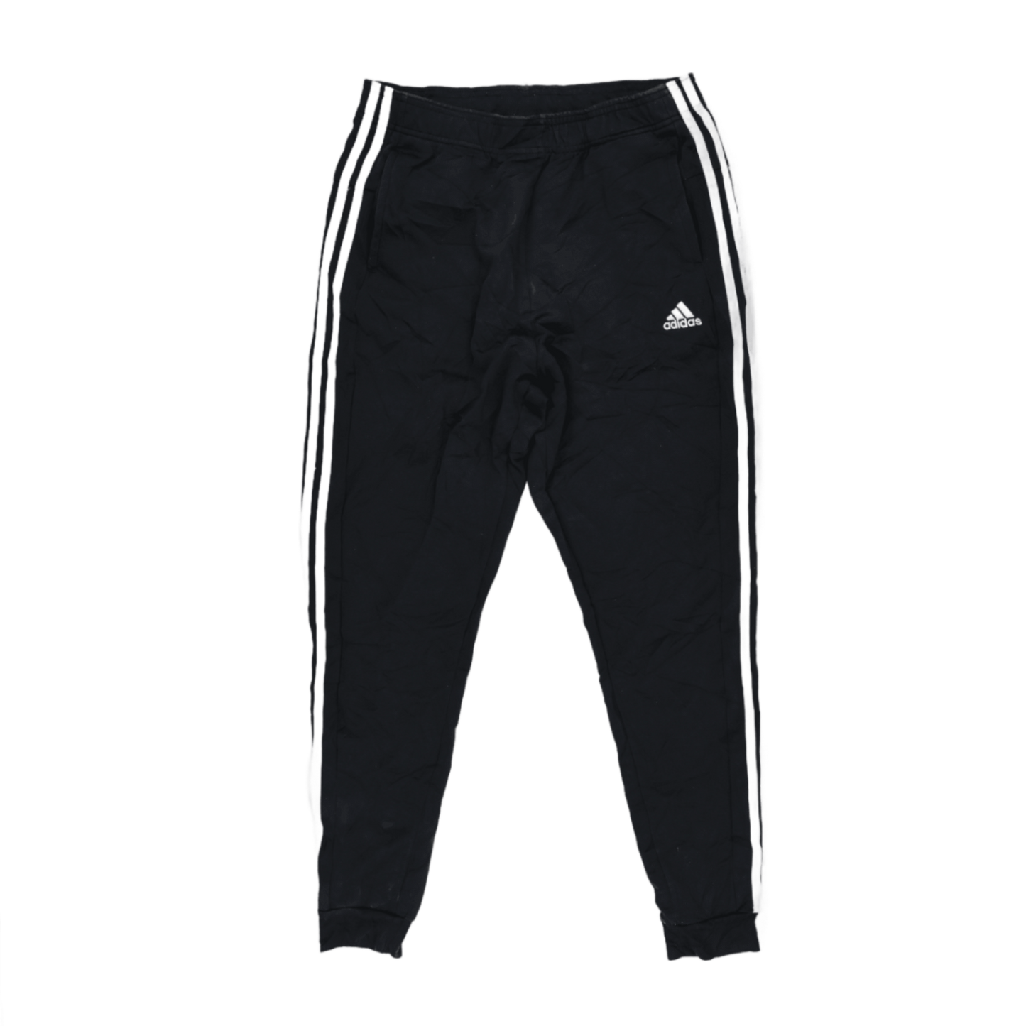 adidas Black Three Stripe Track Pants Large 76 cm Inseam Polyester Mens Clothing
