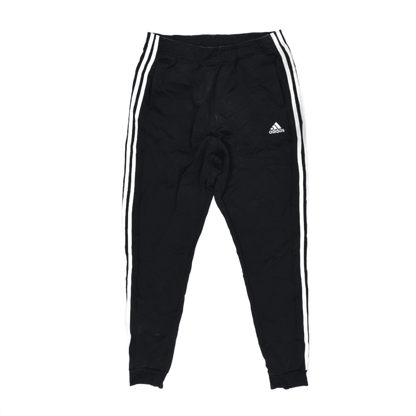 adidas Black Three Stripe Track Pants Large 76 cm Inseam Polyester Mens Clothing