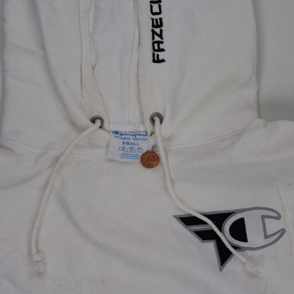 Champion FaZe Clan White Pullover Hoodie Unisex Small Cotton Blend