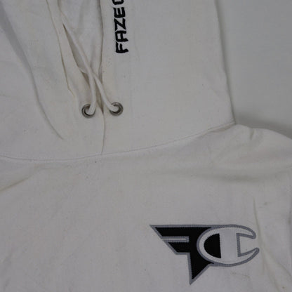 Champion FaZe Clan White Pullover Hoodie Unisex Small Cotton Blend