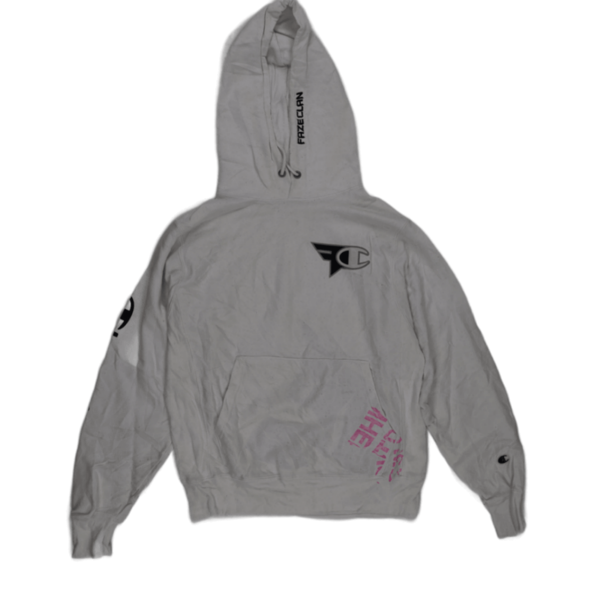 Champion FaZe Clan White Pullover Hoodie Unisex Small Cotton Blend