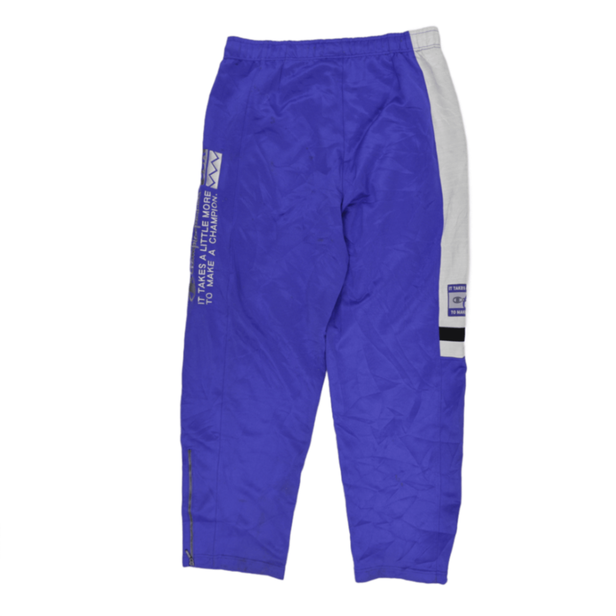 Champion Vintage Track Pants Blue Grey Polyester Size Medium