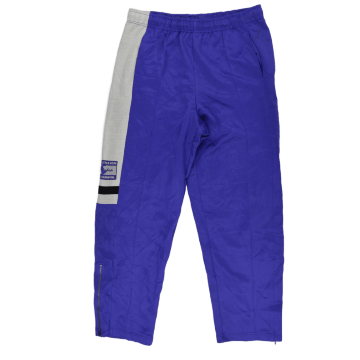 Champion Vintage Track Pants Blue Grey Polyester Size Medium