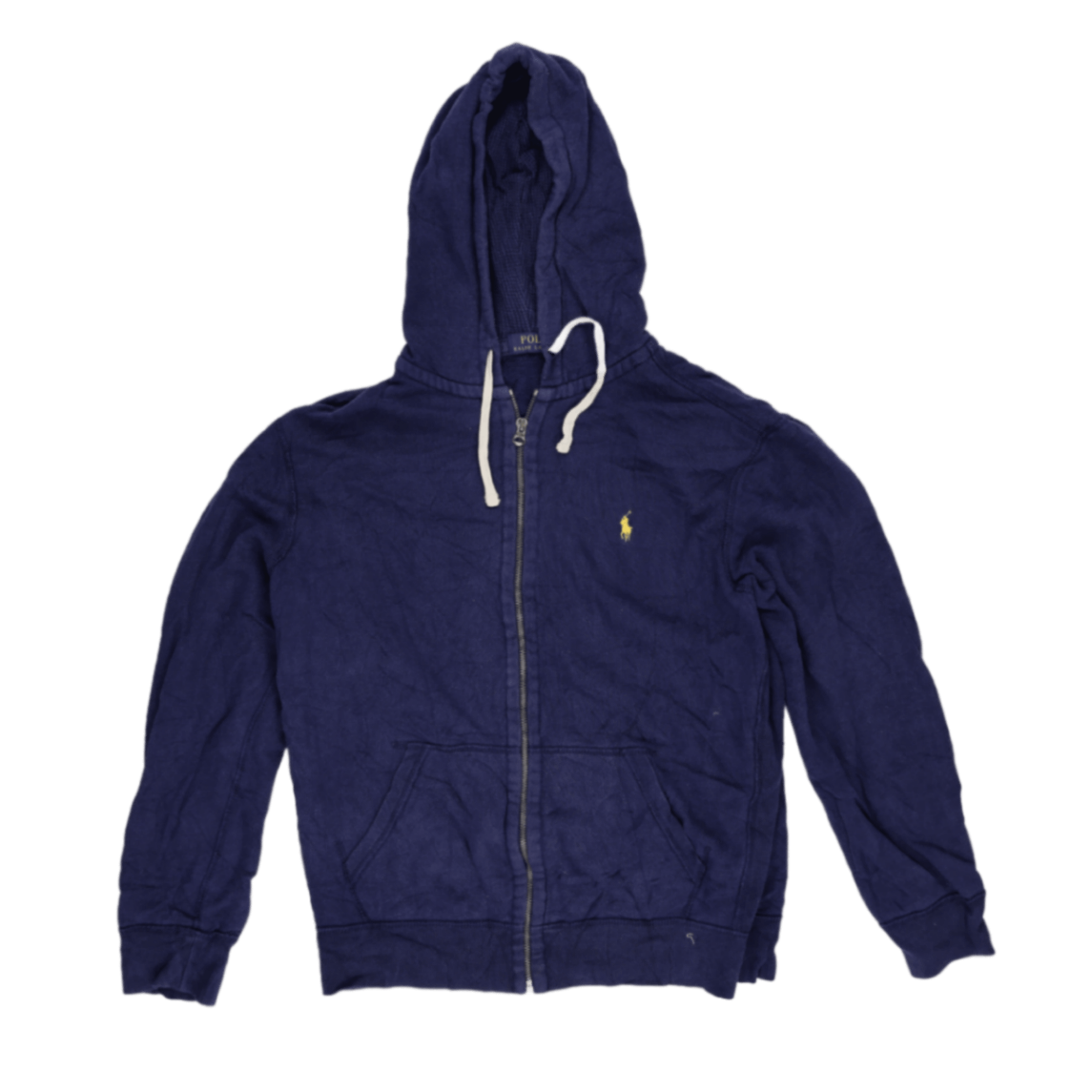 Polo Ralph Lauren Navy Blue Full Zip Hoodie Large Cotton Blend Casual Hoodie
