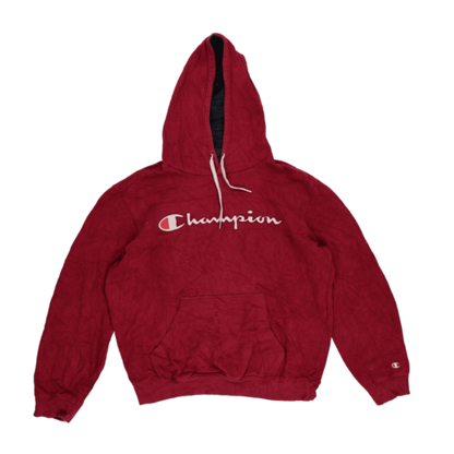 Champion Burgundy Pullover Hoodie Large Vintage Cotton Mens