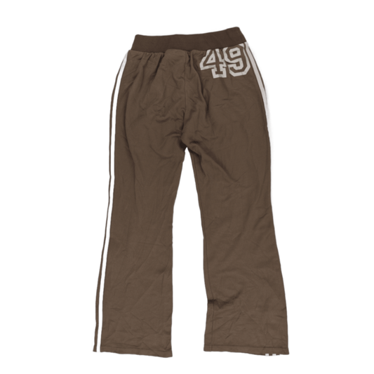 adidas A.D.STATE Vintage Brown Track Pants Women Size 14 Cotton Blend 78 cm Inseam