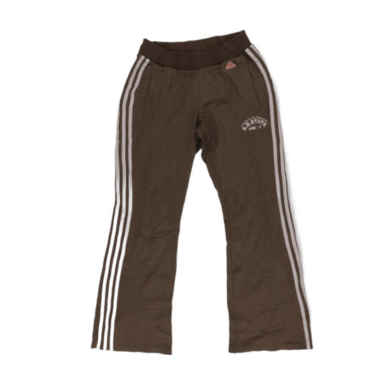 adidas A.D.STATE Vintage Brown Track Pants Women Size 14 Cotton Blend 78 cm Inseam