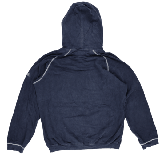 Adidas Vintage Athletic Club Navy Blue Pullover Hoodie Unisex Size M Cotton Blend