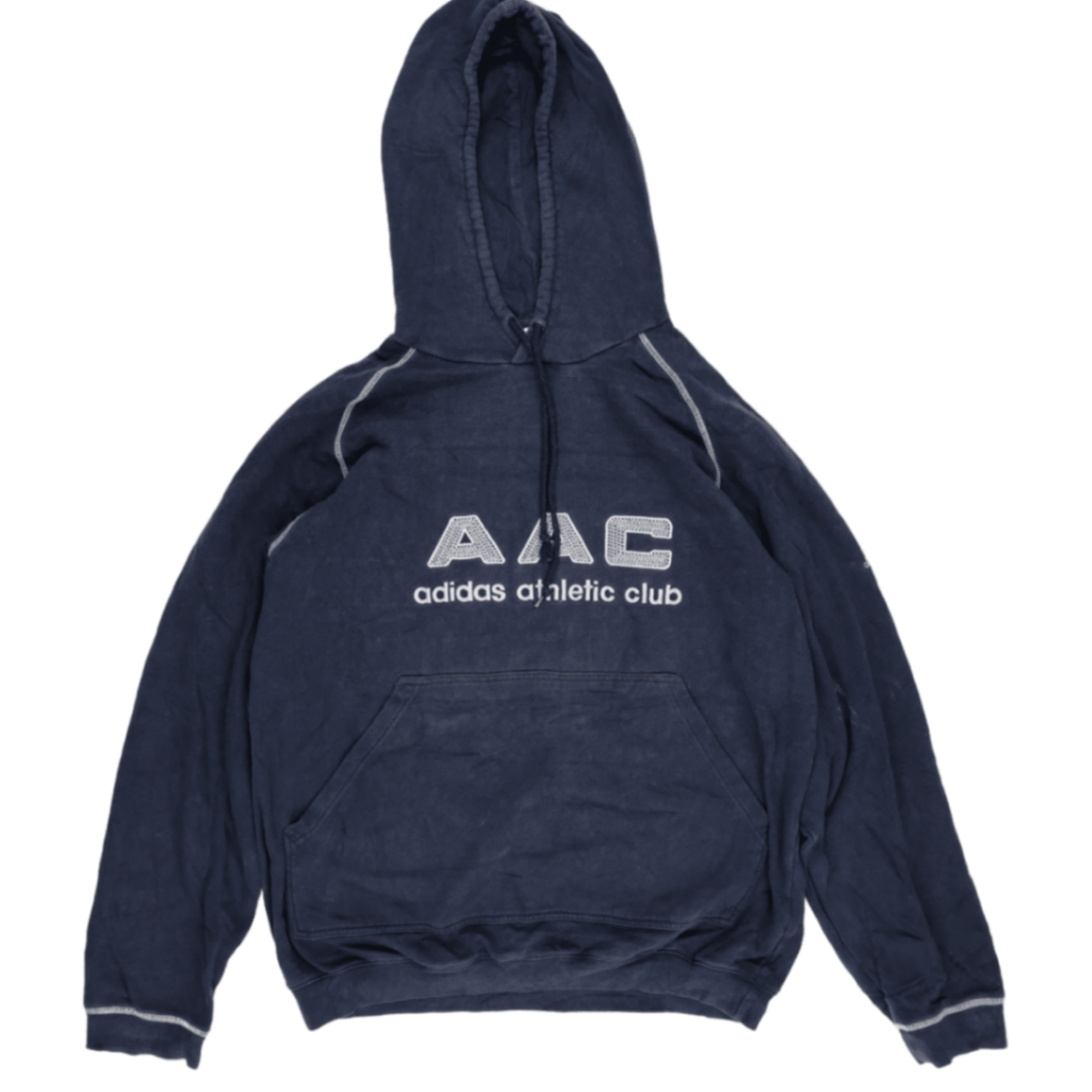 Adidas Vintage Athletic Club Navy Blue Pullover Hoodie Unisex Size M Cotton Blend