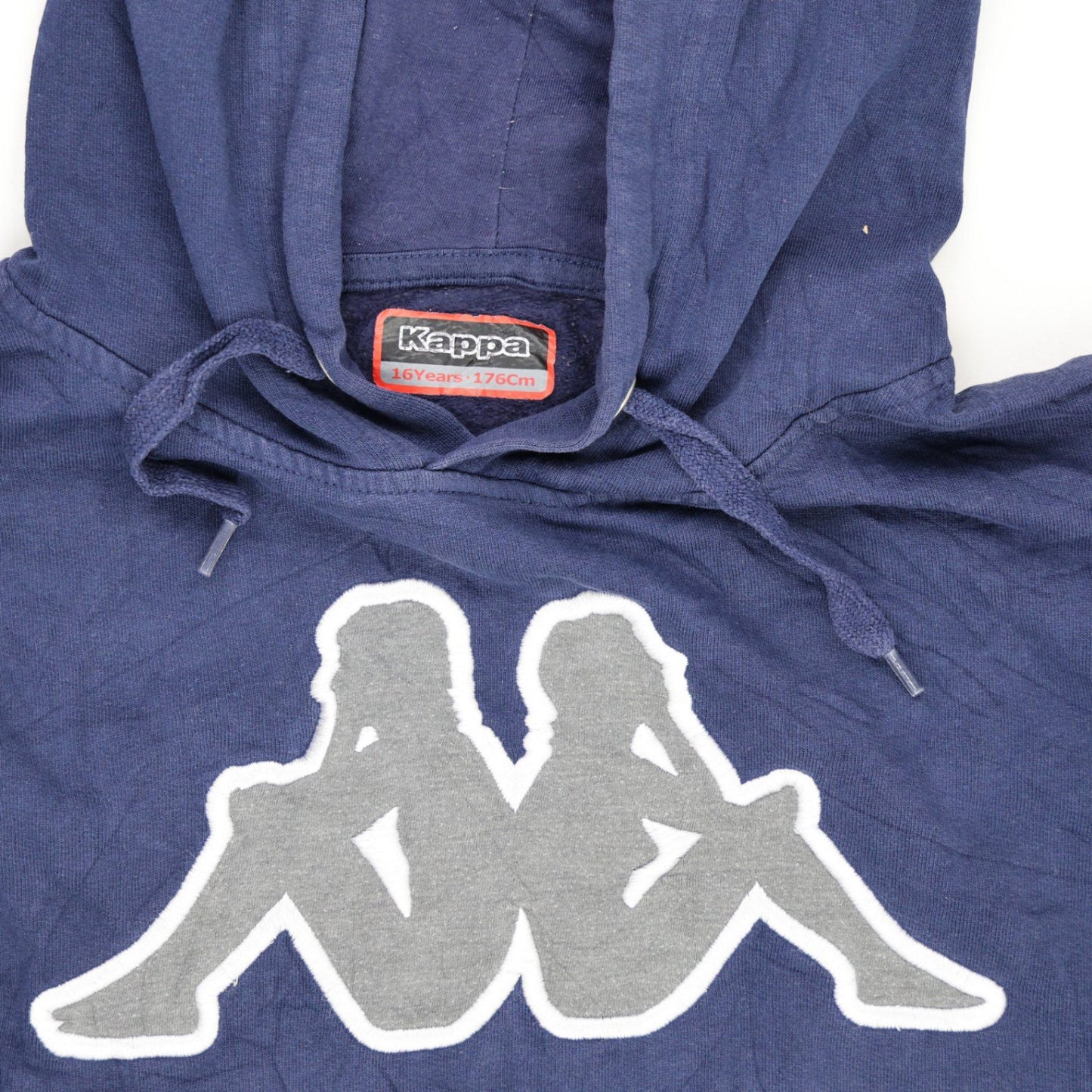 Kappa Navy Blue Pullover Hoodie Unisex Size 16 Years 176cm Cotton Blend