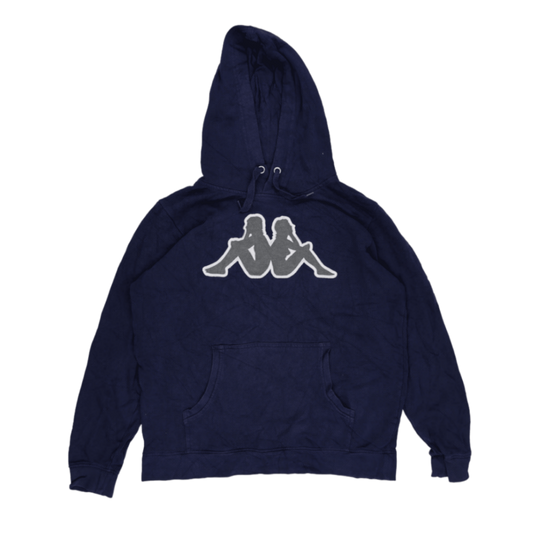 Kappa Navy Blue Pullover Hoodie Unisex Size 16 Years 176cm Cotton Blend
