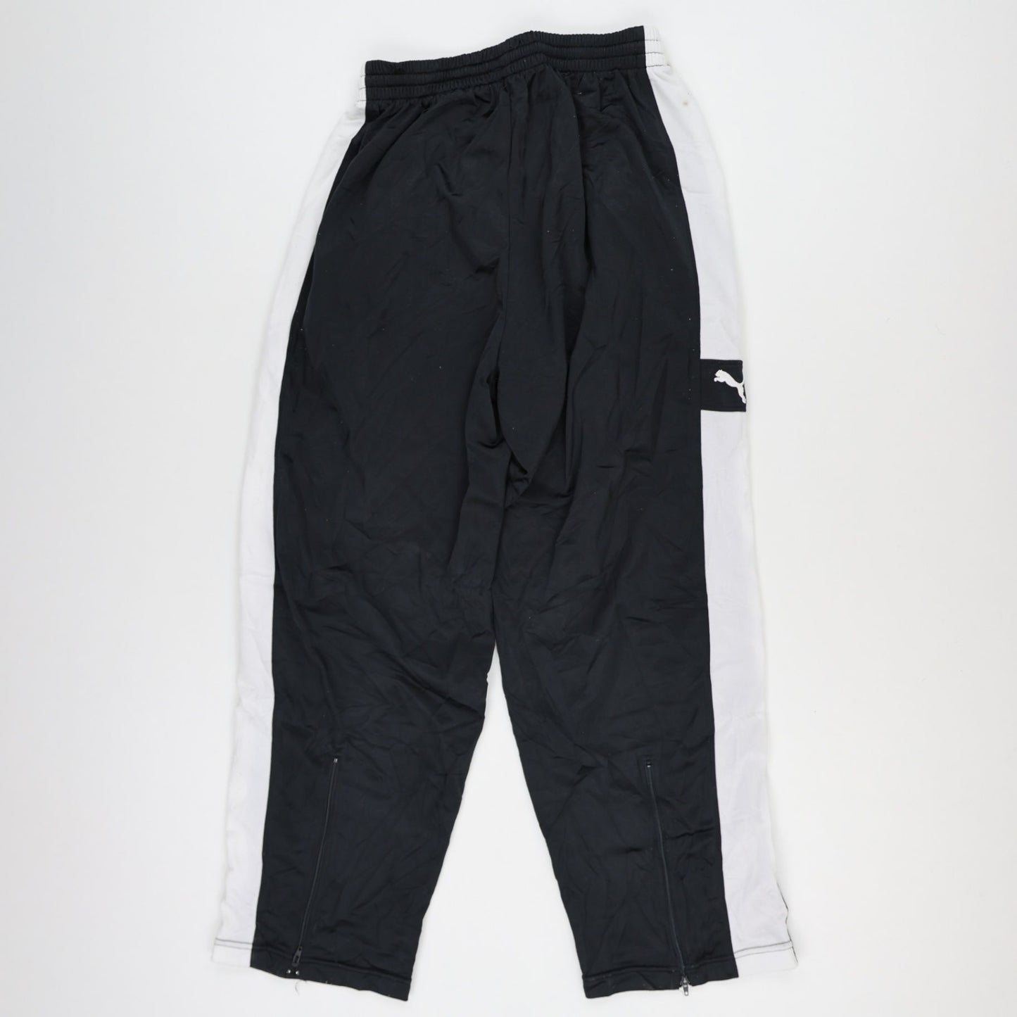 PUMA Vintage Black White Track Trousers Men Size Medium 32in Waist 76cm Inseam Nylon