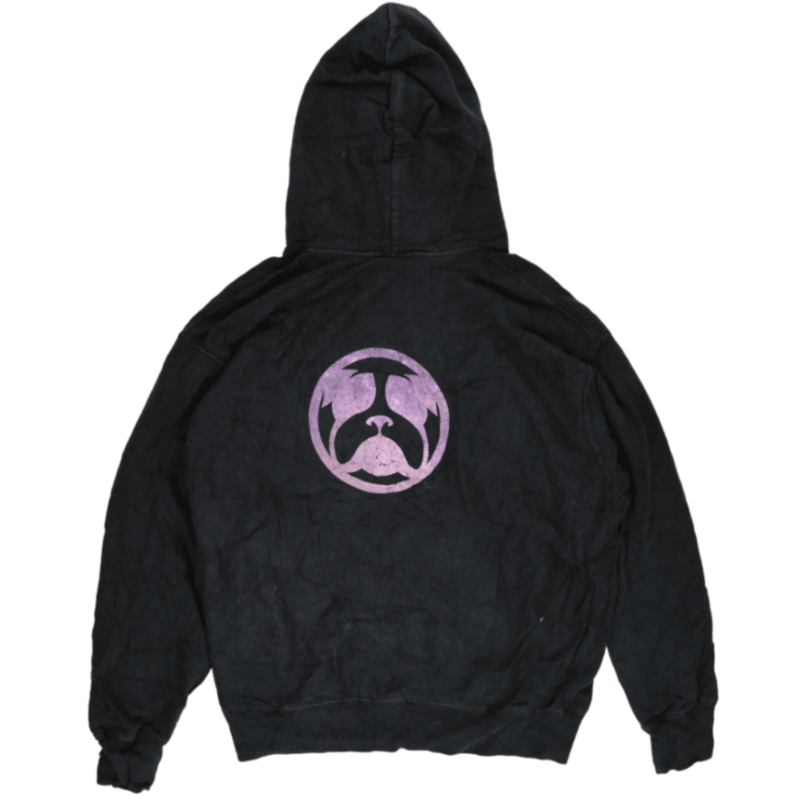 Champion Vintage Black Pullover Hoodie 2X-Large Cotton Blend Streetwear with Japanese Graphics