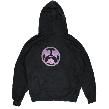 Champion Vintage Black Pullover Hoodie 2X-Large Cotton Blend Streetwear with Japanese Graphics
