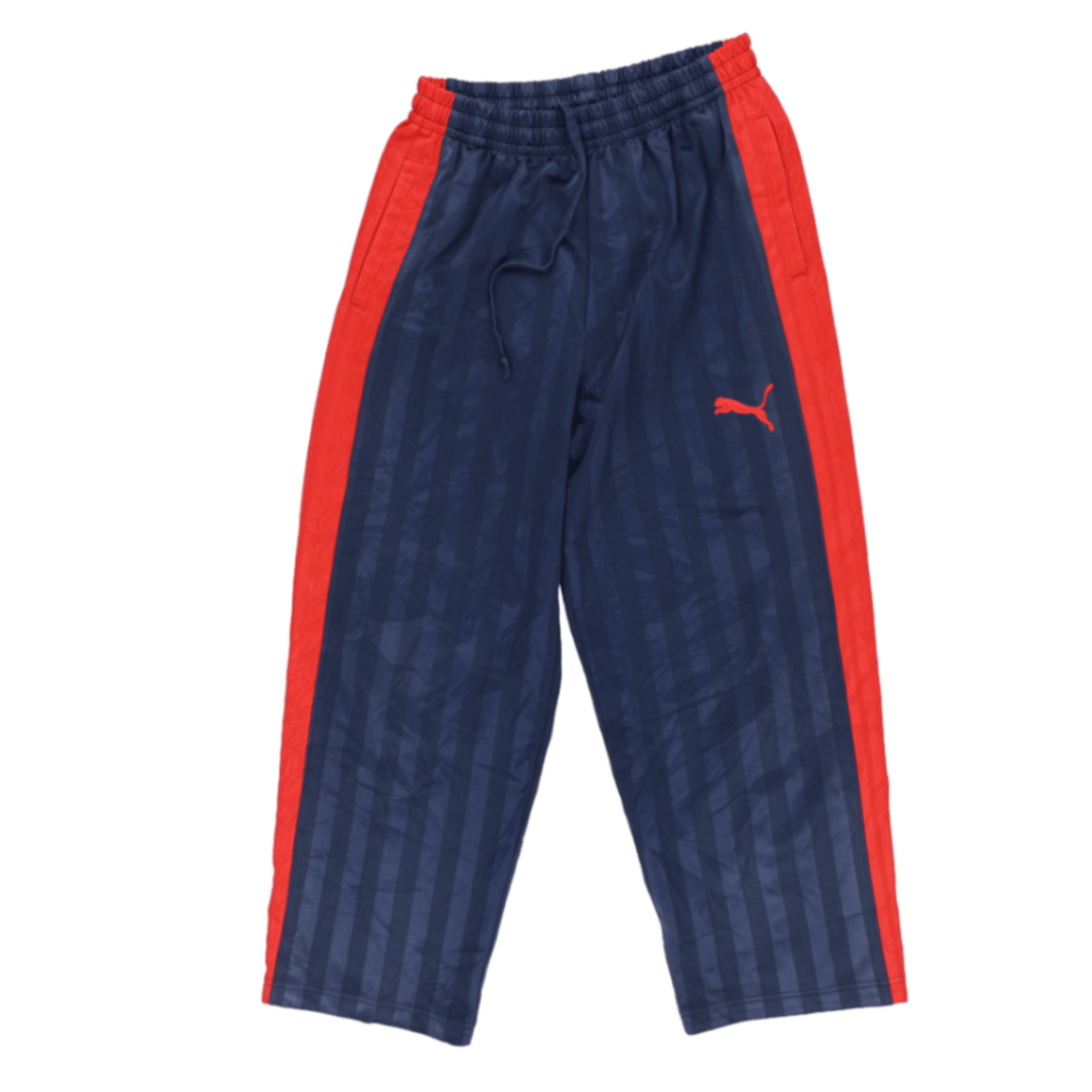 PUMA Unisex Track Pants Navy Blue Red SS Polyester Blend