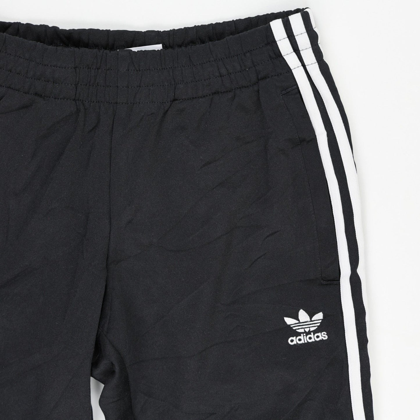 Adidas Originals Black Trefoil Three Stripe Track Pants Size Small 75 cm Inseam 76 cm Waist Polyester