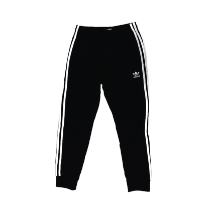 Adidas Originals Black Trefoil Three Stripe Track Pants Size Small 75 cm Inseam 76 cm Waist Polyester