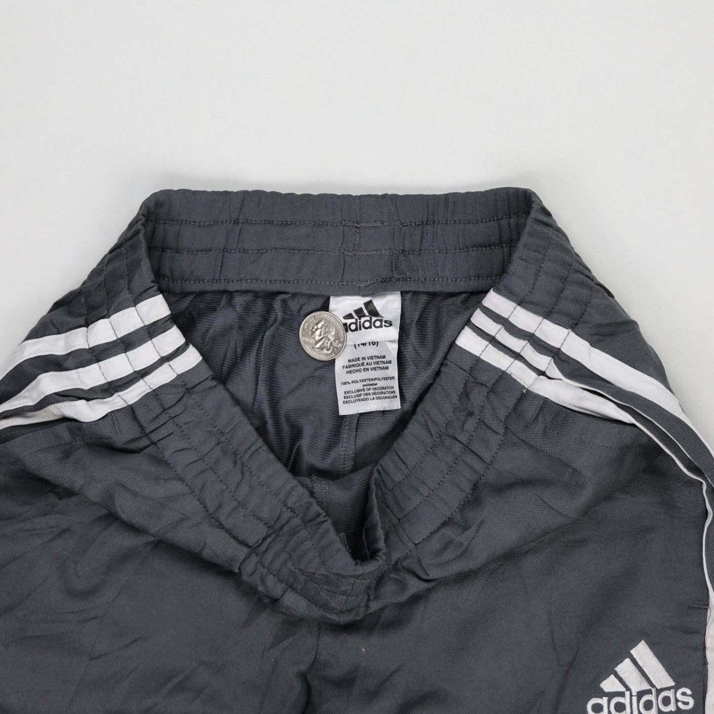 adidas Grey Three Stripe Track Pants for Men Size L Polyester