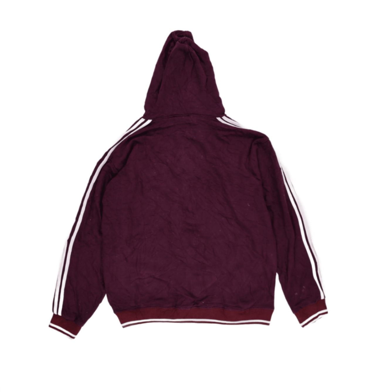 adidas Burgundy Full Zip Hoodie Men's Medium Cotton Blend Vintage