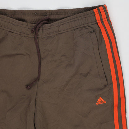 adidas Brown Track Trousers Medium Polyester Vintage Climalite 80 cm Inseam