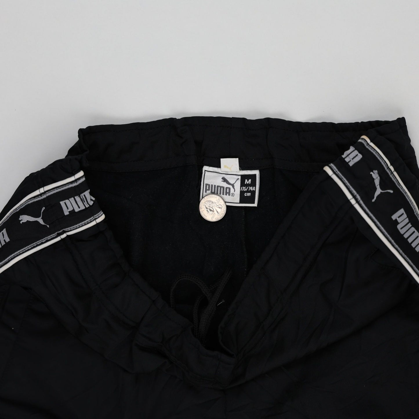 PUMA Men's Black Track Pants Medium Polyester 76 cm Inseam