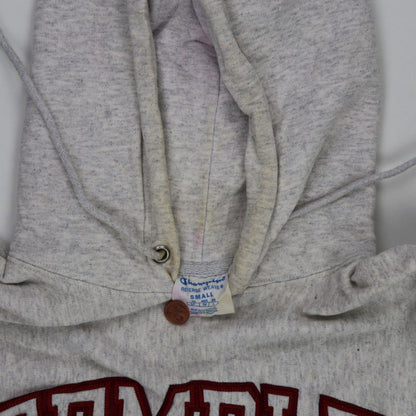 Champion Vintage Temple University Pullover Hoodie Grey Small Cotton Blend