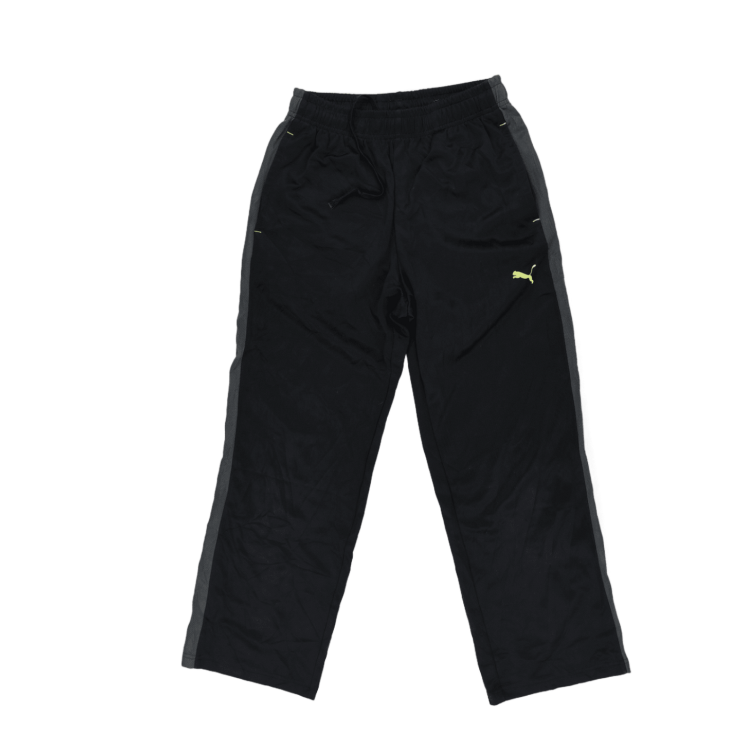 PUMA Black Grey Track Pants Men's Medium Polyester 78cm Inseam