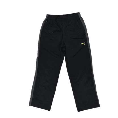 PUMA Black Grey Track Pants Men's Medium Polyester 78cm Inseam