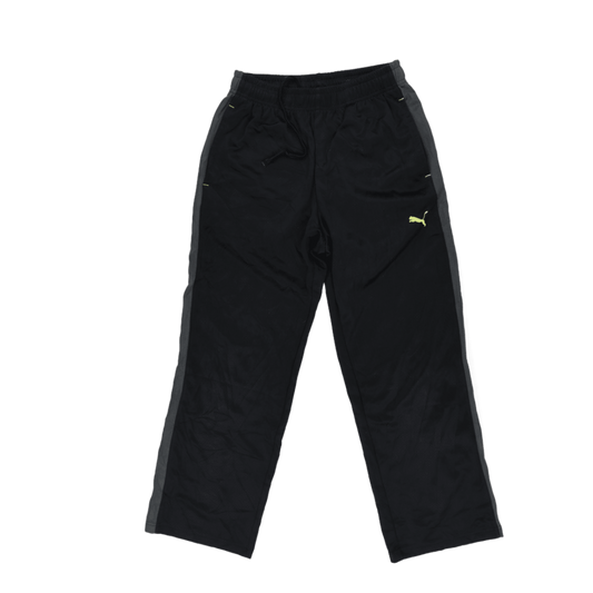 PUMA Black Grey Track Pants Men's Medium Polyester 78cm Inseam