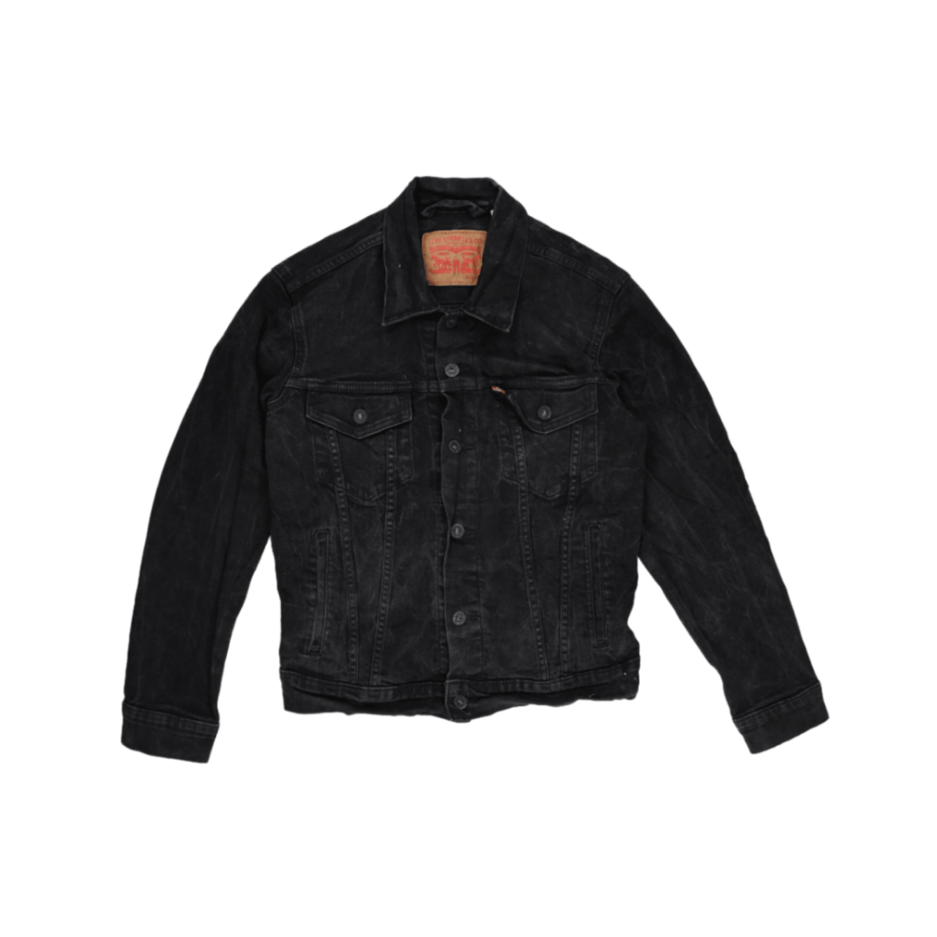 Levi's Black Denim Jacket Small Cotton Vintage Men's Clothing