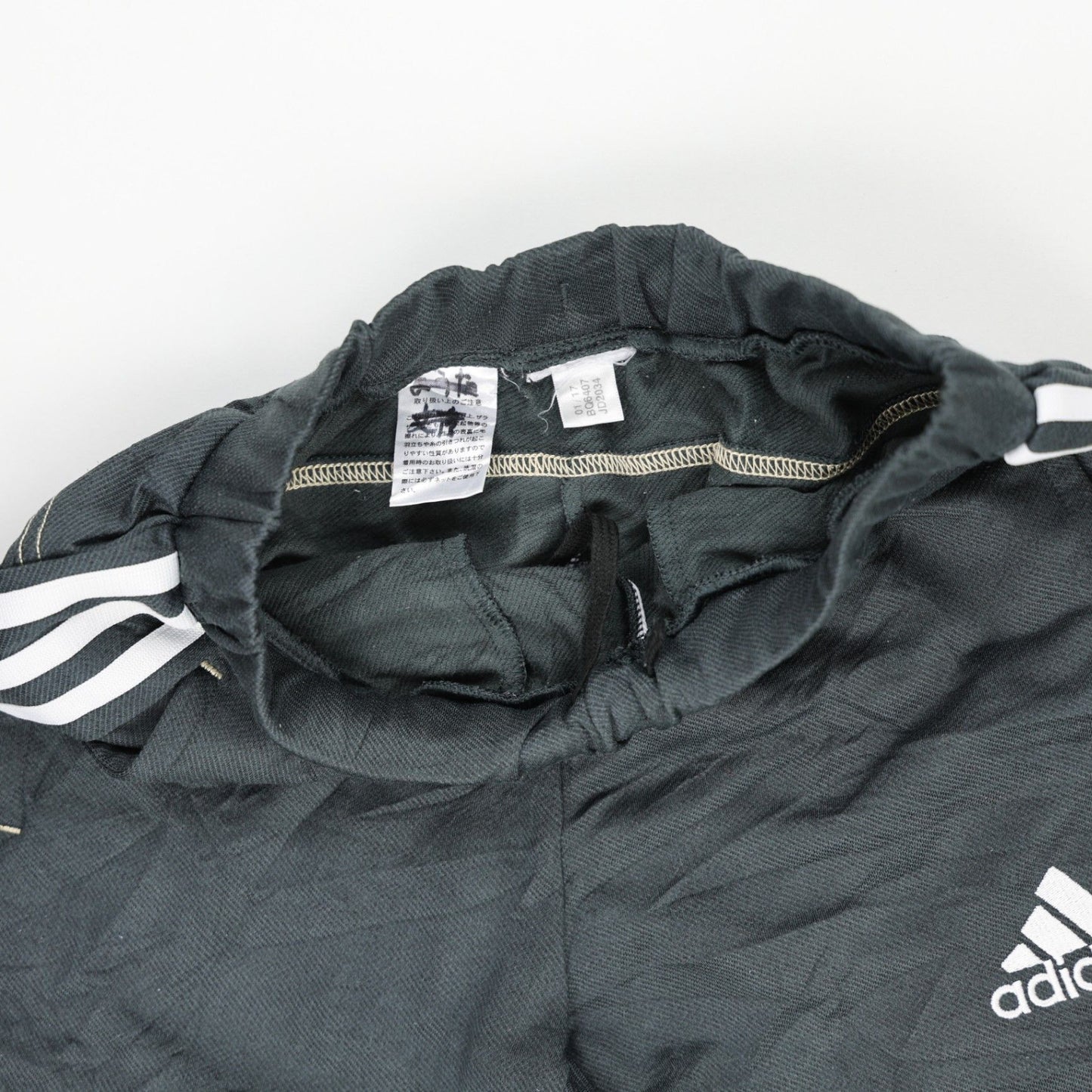 adidas Black Three Stripe Track Pants Men's Medium 76 cm Inseam 80 cm Waist Polyester