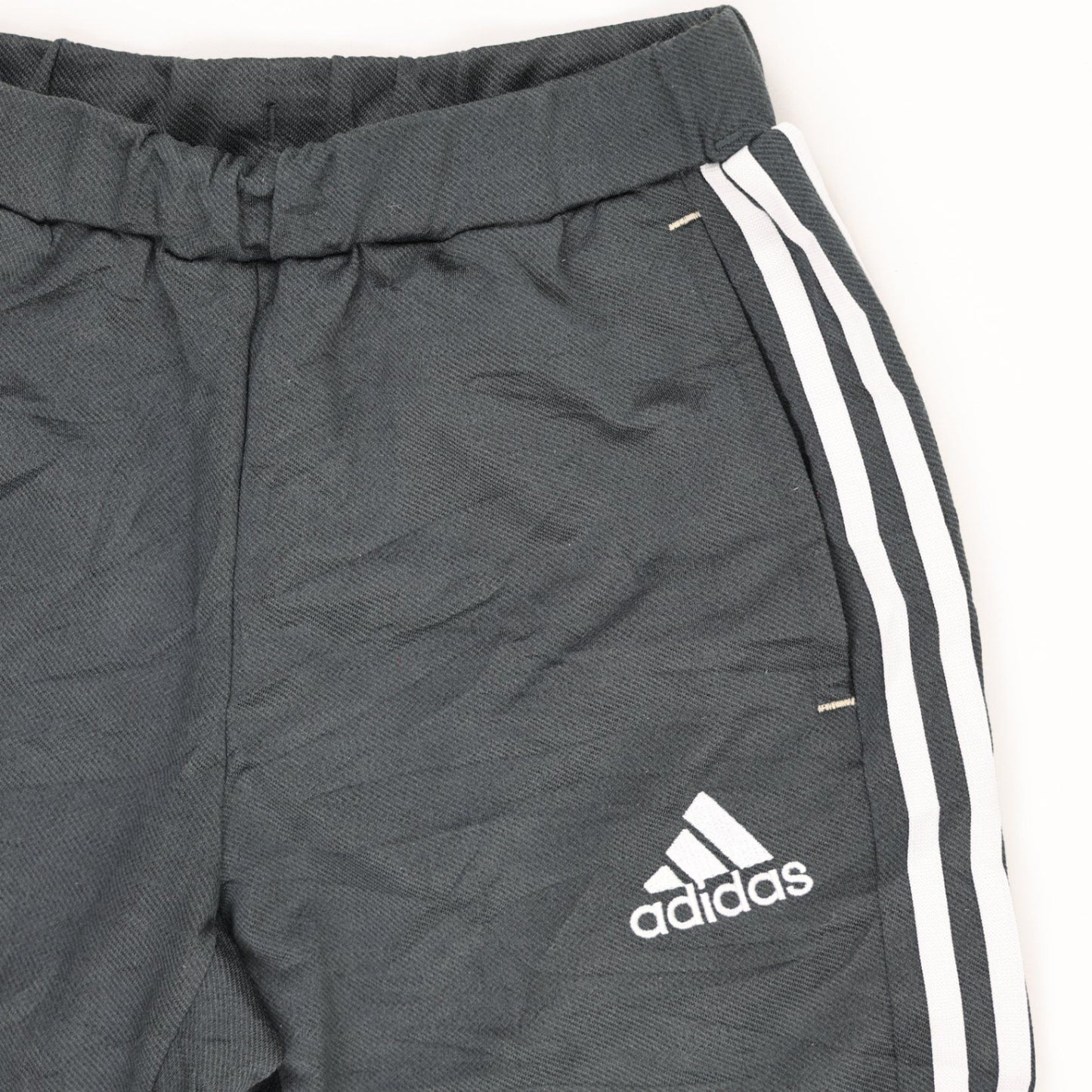 adidas Black Three Stripe Track Pants Men's Medium 76 cm Inseam 80 cm Waist Polyester