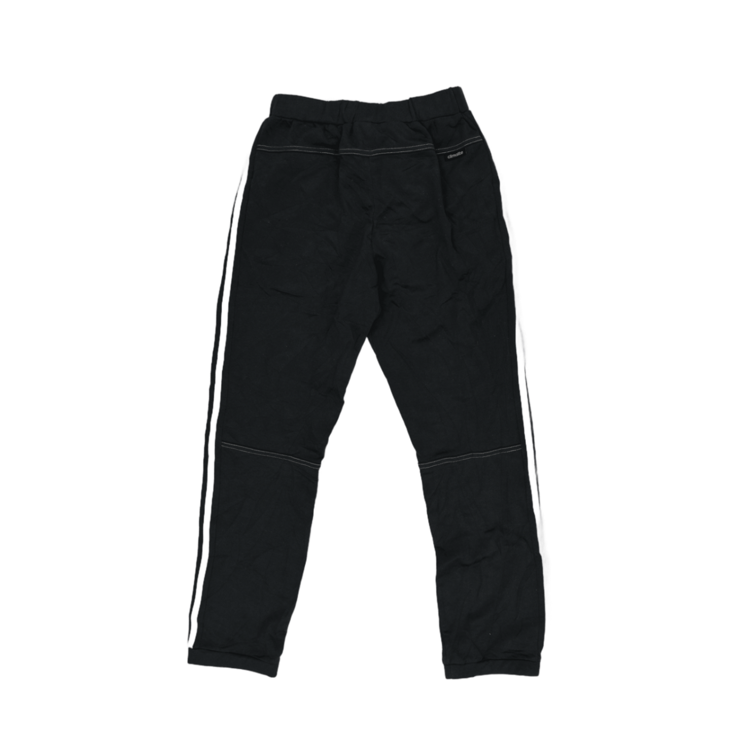 adidas Black Three Stripe Track Pants Men's Medium 76 cm Inseam 80 cm Waist Polyester