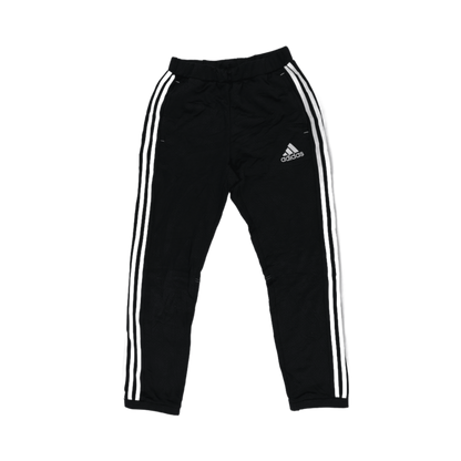 adidas Black Three Stripe Track Pants Men's Medium 76 cm Inseam 80 cm Waist Polyester
