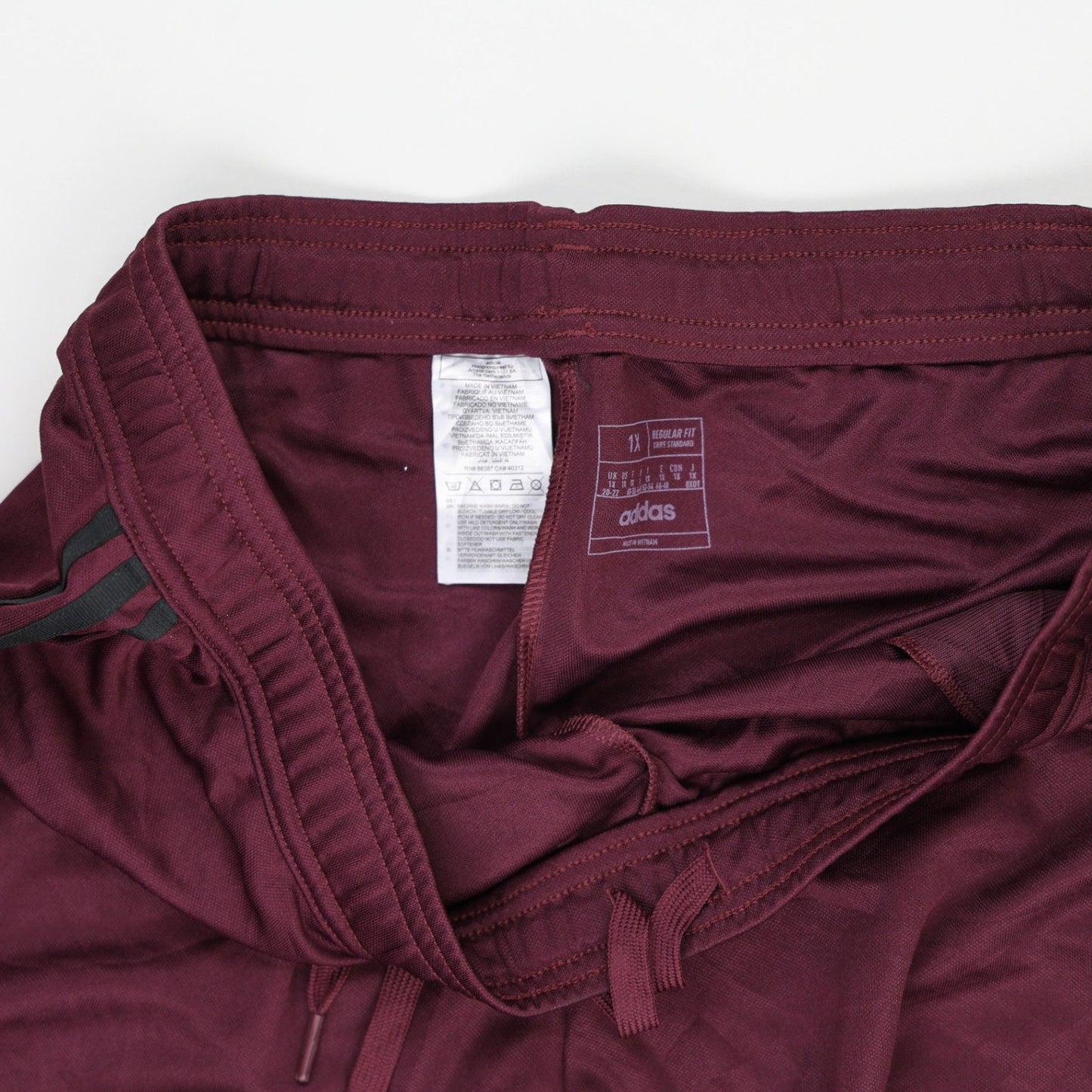 adidas Burgundy Track Joggers 1X Polyester Blend Men's Clothing