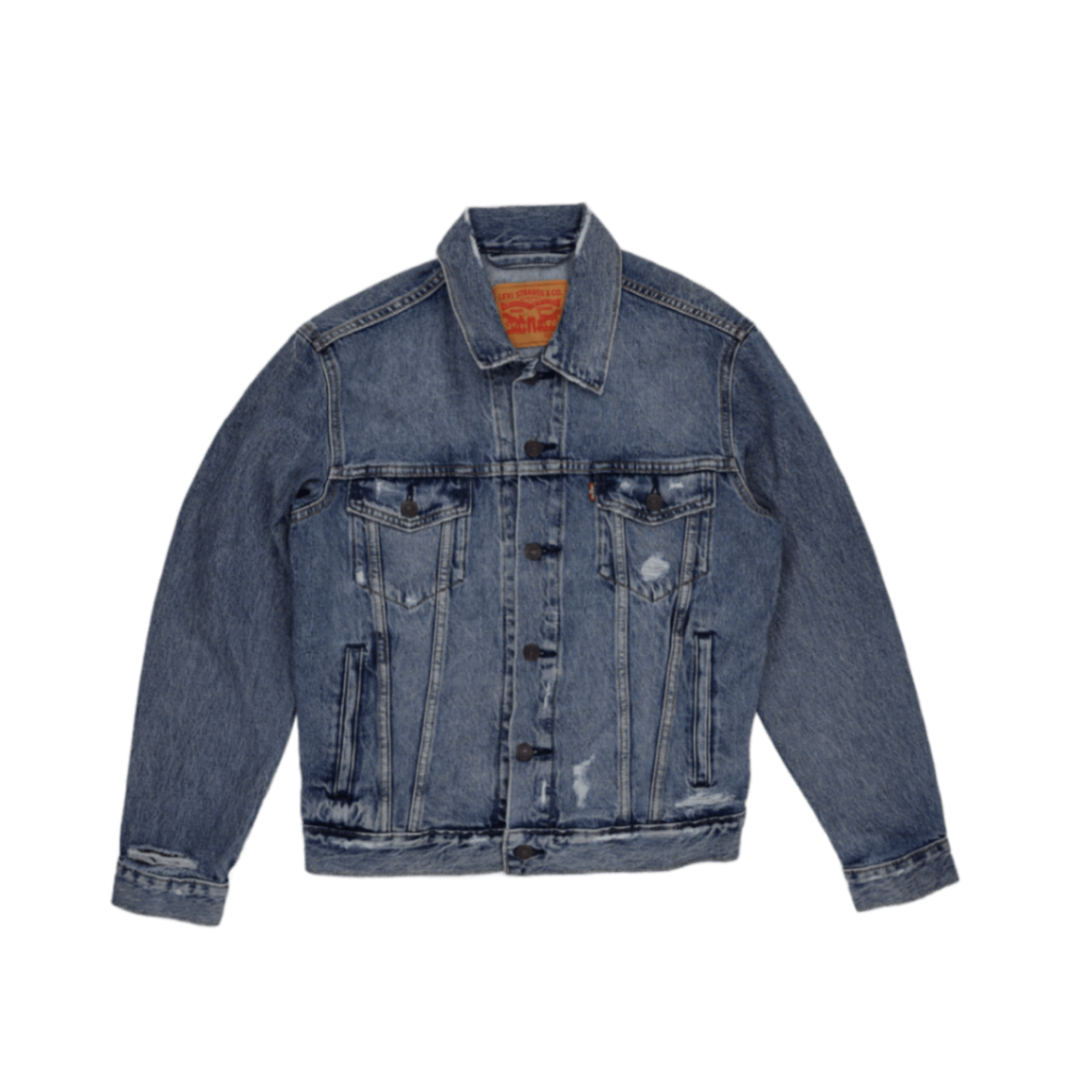Levi's Vintage Blue Denim Jacket Medium 100 Percent Cotton Collared