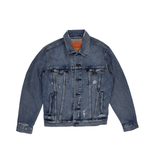 Levi's Vintage Blue Denim Jacket Medium 100 Percent Cotton Collared