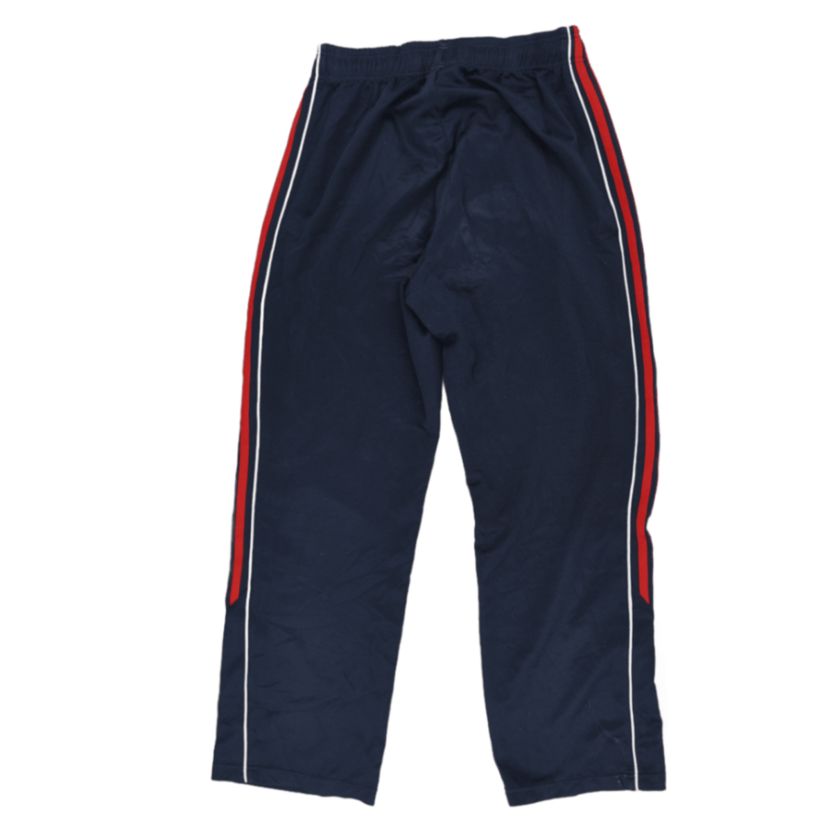 adidas Navy Blue Track Pants Large Polyester Mens 78cm Inseam 42cm Waist Used Very Good