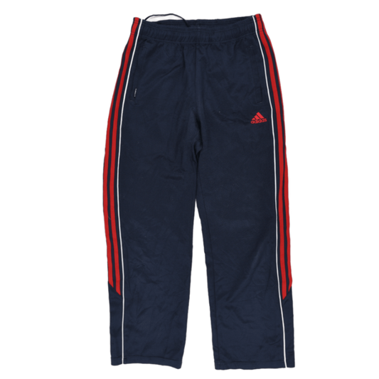 adidas Navy Blue Track Pants Large Polyester Mens 78cm Inseam 42cm Waist Used Very Good
