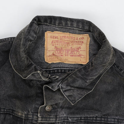 Levi's Vintage Black Denim Trucker Jacket Large Cotton