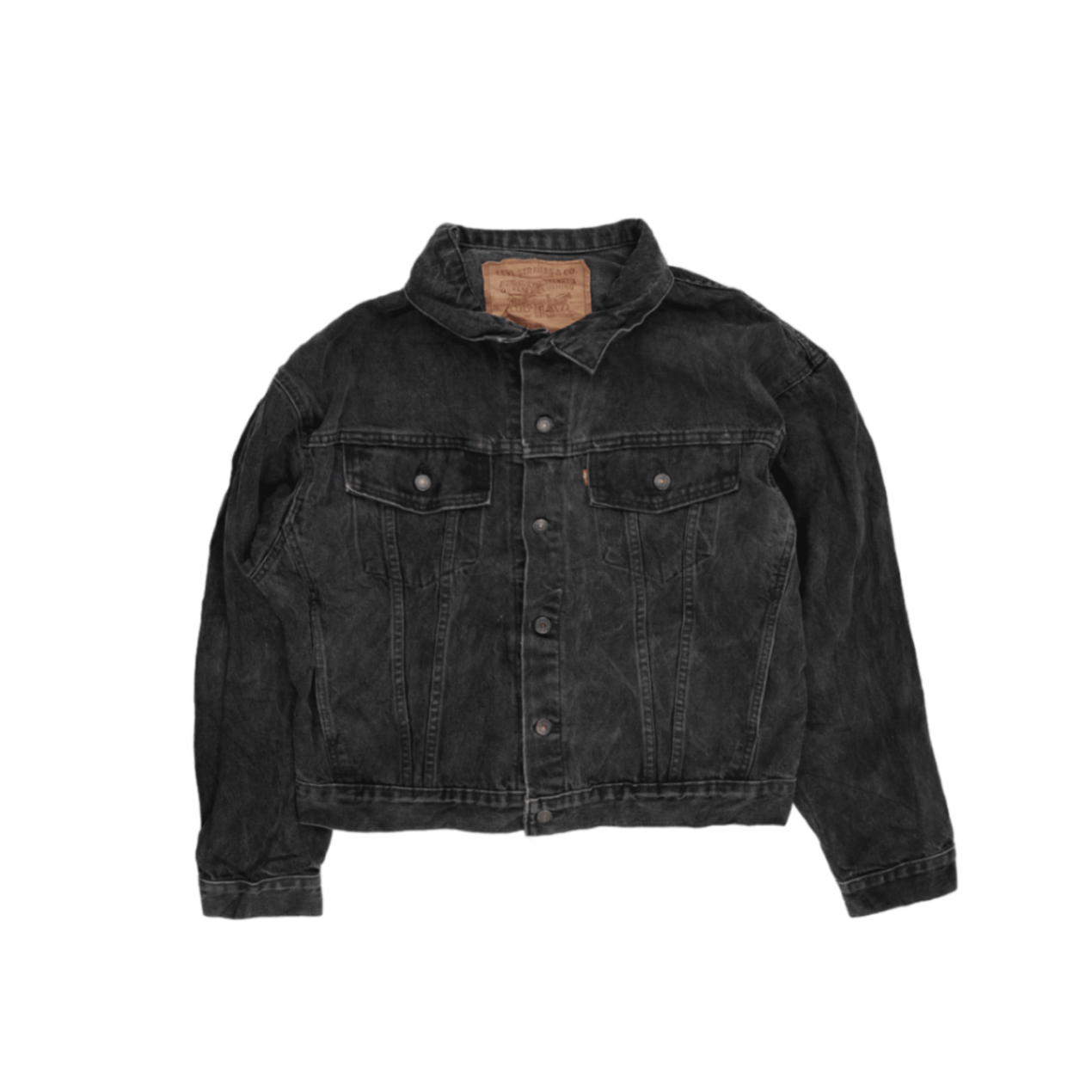 Levi's Vintage Black Denim Trucker Jacket Large Cotton