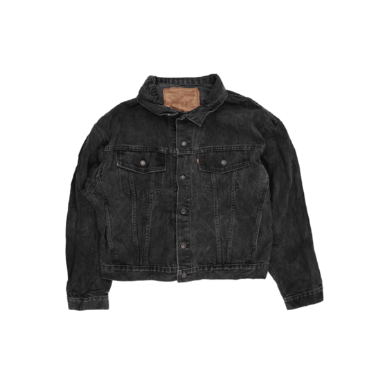 Levi's Vintage Black Denim Trucker Jacket Large Cotton