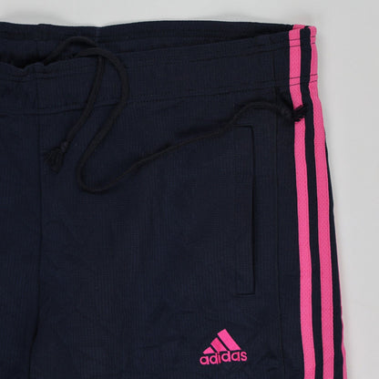 Adidas Climalite Navy Pink Three Stripes Track Trousers Women Size Medium Polyester