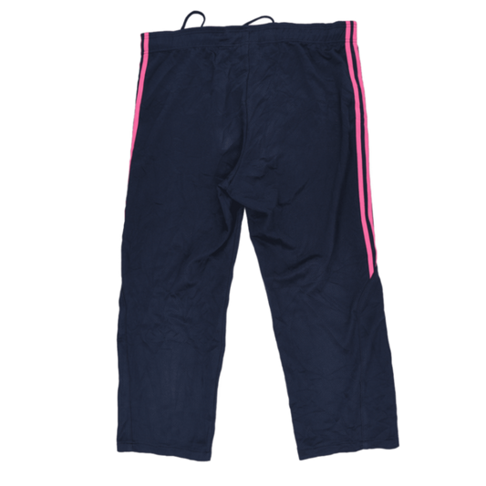 Adidas Climalite Navy Pink Three Stripes Track Trousers Women Size Medium Polyester